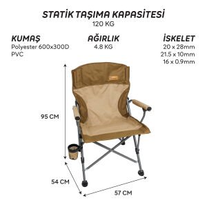 FreeCamp Huxley Katlanır Sandalye - Kahverengi