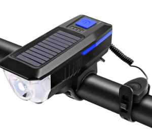XBYC 6144 350 Lümen Ön Işık Korna USB Solar Şarjlı Mavi