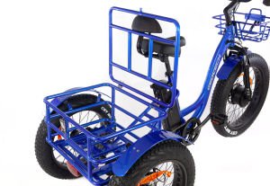 Geotech Trio Deluxe Elektrikli Üç Tekerlekli Kargo Bisikleti Mavi